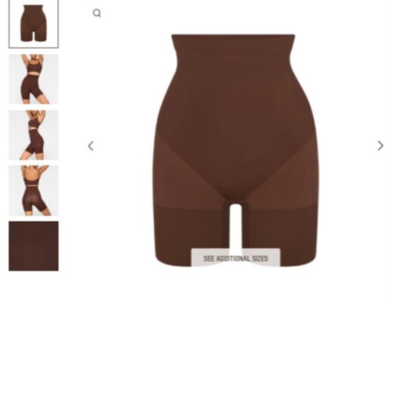 SKIMS Brown Seamless Sculpting High-Waisted Above the knee Short Size xxs/xs - Picture 3 of 3